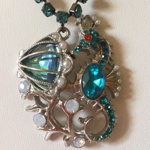 Betsey Johnson Vintage shell sea horse necklace.